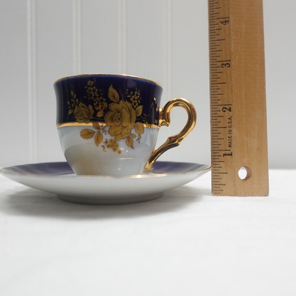 Vintage A.I. Czech Republic Cobalt Blue Porcelain Demitasse Cup & Saucer - Picture 13 of 14